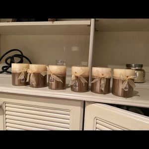 LOT OF 6. PIER 1 EMBELLISHED GLITTER SPICE CANDLES